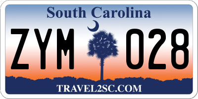 SC license plate ZYM028