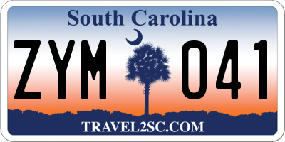 SC license plate ZYM041