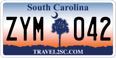 SC license plate ZYM042