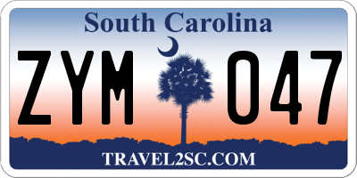 SC license plate ZYM047