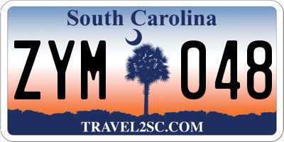 SC license plate ZYM048
