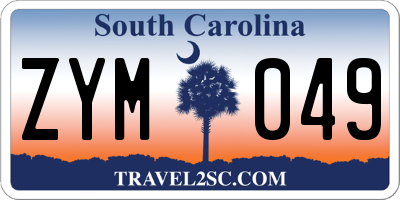 SC license plate ZYM049