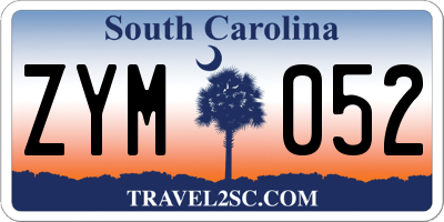 SC license plate ZYM052