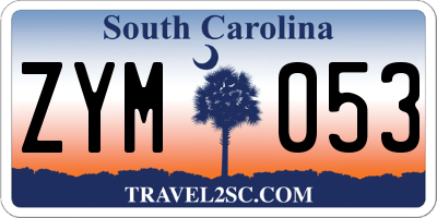 SC license plate ZYM053