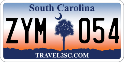 SC license plate ZYM054