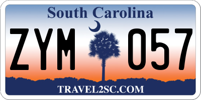 SC license plate ZYM057