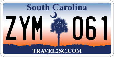 SC license plate ZYM061