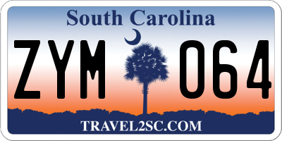 SC license plate ZYM064