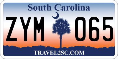 SC license plate ZYM065
