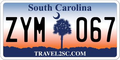 SC license plate ZYM067