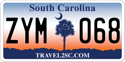 SC license plate ZYM068