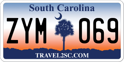 SC license plate ZYM069