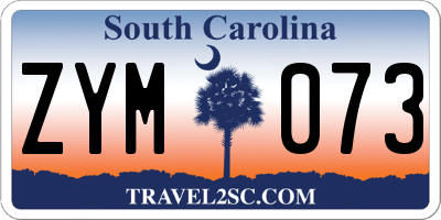 SC license plate ZYM073
