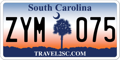 SC license plate ZYM075