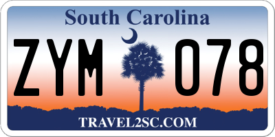 SC license plate ZYM078