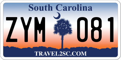 SC license plate ZYM081