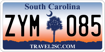 SC license plate ZYM085