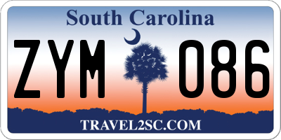 SC license plate ZYM086