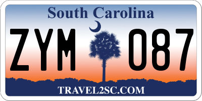 SC license plate ZYM087