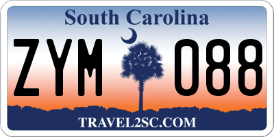 SC license plate ZYM088