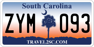 SC license plate ZYM093