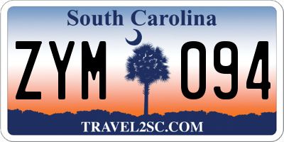 SC license plate ZYM094