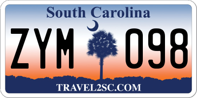 SC license plate ZYM098