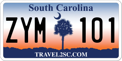 SC license plate ZYM101