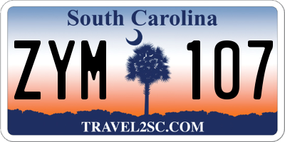 SC license plate ZYM107