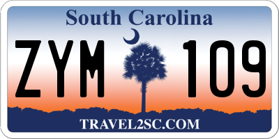 SC license plate ZYM109