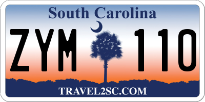 SC license plate ZYM110