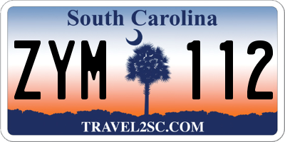 SC license plate ZYM112