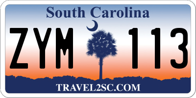 SC license plate ZYM113