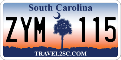 SC license plate ZYM115