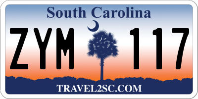 SC license plate ZYM117