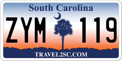 SC license plate ZYM119