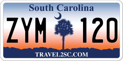 SC license plate ZYM120