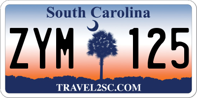 SC license plate ZYM125