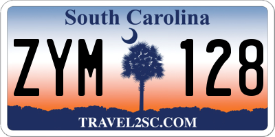 SC license plate ZYM128