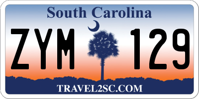 SC license plate ZYM129