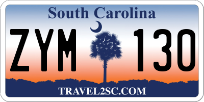 SC license plate ZYM130
