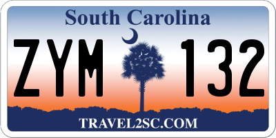 SC license plate ZYM132
