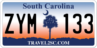 SC license plate ZYM133