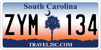SC license plate ZYM134