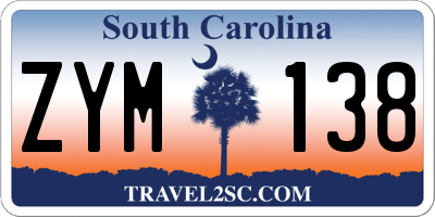 SC license plate ZYM138