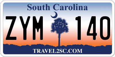 SC license plate ZYM140