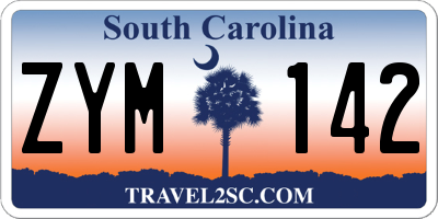 SC license plate ZYM142