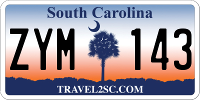 SC license plate ZYM143