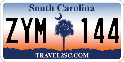 SC license plate ZYM144