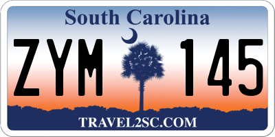 SC license plate ZYM145